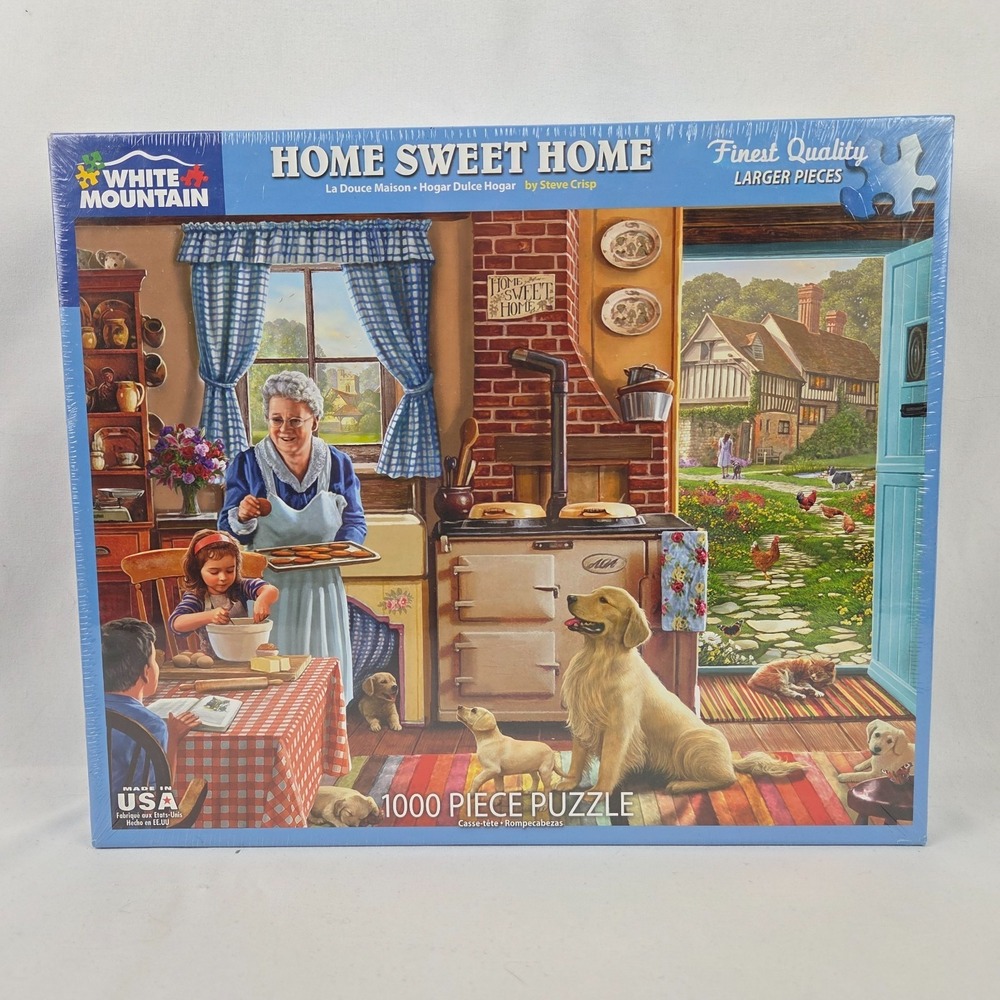 New Sealed White Mountain "Home Sweet Home" 1000 pc puzzle Large Pieces 2022 12+